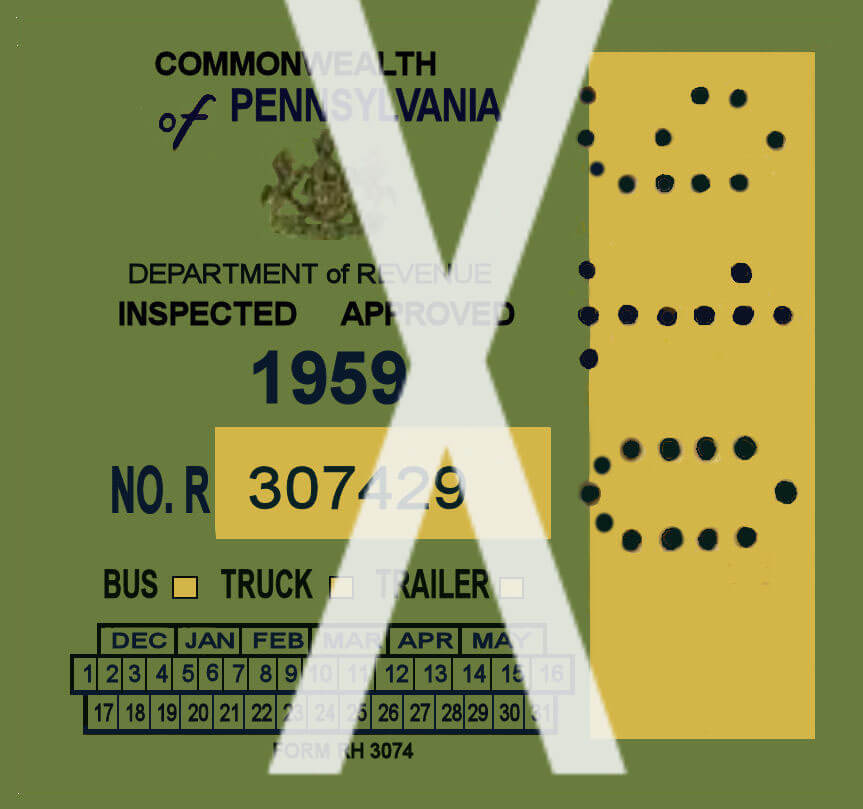 (image for) 1959 Pennsylvania TRUCK Inspection sticker